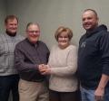 Picture: L-R: Gene Weber & Ron Weier (LPEC); Brenda Denn (Clare Bank); Vince Graney (LPEC Fund Raising Chair)