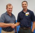 Pictured left to right:  Gene Weber (Inspiring Community) and Josh Ovsak (Platteville Walmart Store Manager)