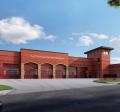  Architectural 3D rendering of the new fire facility - facing south