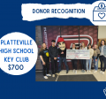Platteville High School Key Club Donor Photo