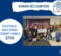 Platteville High School Student Council Donor Photo