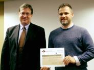 Museum Director Erik Flesch and Platteville Community Fund Board President Nathan Curry