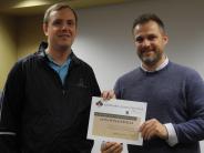 Recreation Manager Luke Peters and Platteville Community Fund Board President Nathan Curry