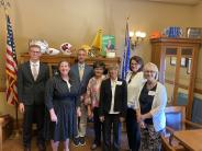 City Leadership pictured with Katy Prange and Connor Buss of Senator Howard Marklein’s Office