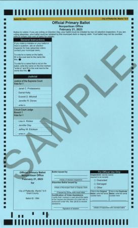 2023 Spring Primary Ballot Sample