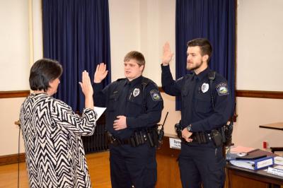 New Officers sworn in at January 10, 2017 Council Meeting