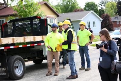 Governor Evers With City Street Superintendent Nick Seng