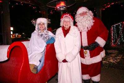 Santa, Mrs. Claus and Elsa photo