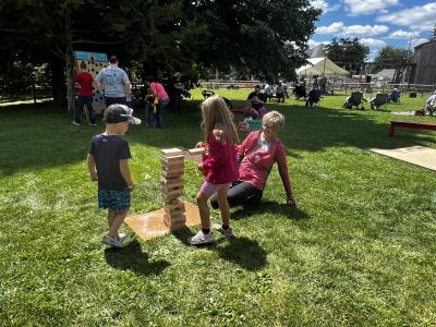 Enjoy games and bluegrass music