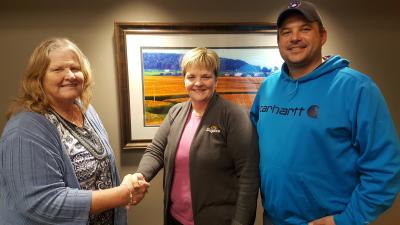 Sheri Engelke – LPEC Chair pictured with donor Jo Roling and Vince Graney – LPEC committee member