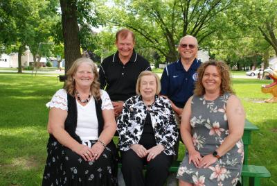 Front: Sheri Engelke, Mary Lou Broske, Jennifer Brodie-Butson (Event Center Fund Raiser),  Back:  Gene Weber, Tom Lindahl