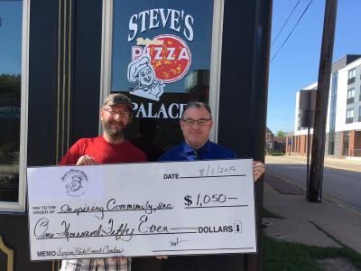 Pictured left to right:  John Patakos of Steve’s and Bob Hundhausen, LPEC committee