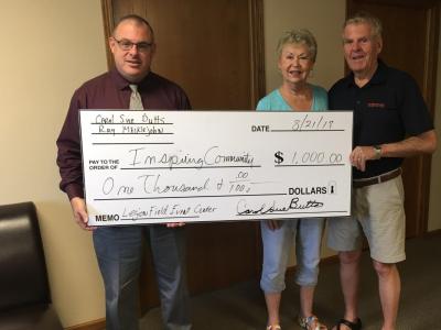 Pictured left to right:  Bob Hundhausen (LPEC), Carol Sue Butts, and Ray Meiklejohn