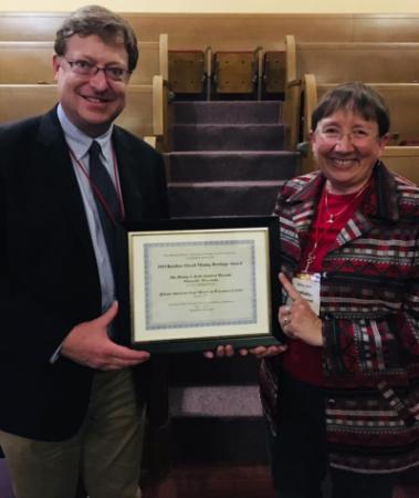 Erik Flesch, director of the Mining and Rollo Jamison Museums, and Stephanie Saager-Bourrett, former curator of the museums