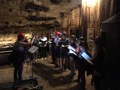 Homeschool Choir Singing Underground Photo