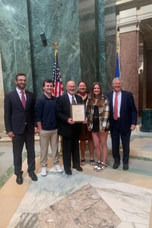 Rep. Tranel, Connor, Chief McKinley, Lori, Ella and Sen. Marklein