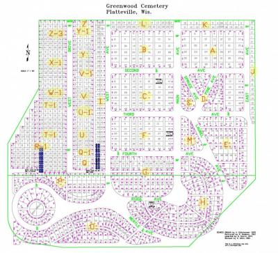 Greenwood Cemetery Map