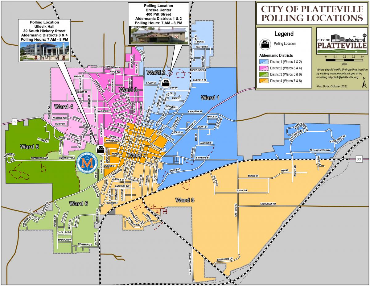 District & Ward Maps Platteville Wisconsin