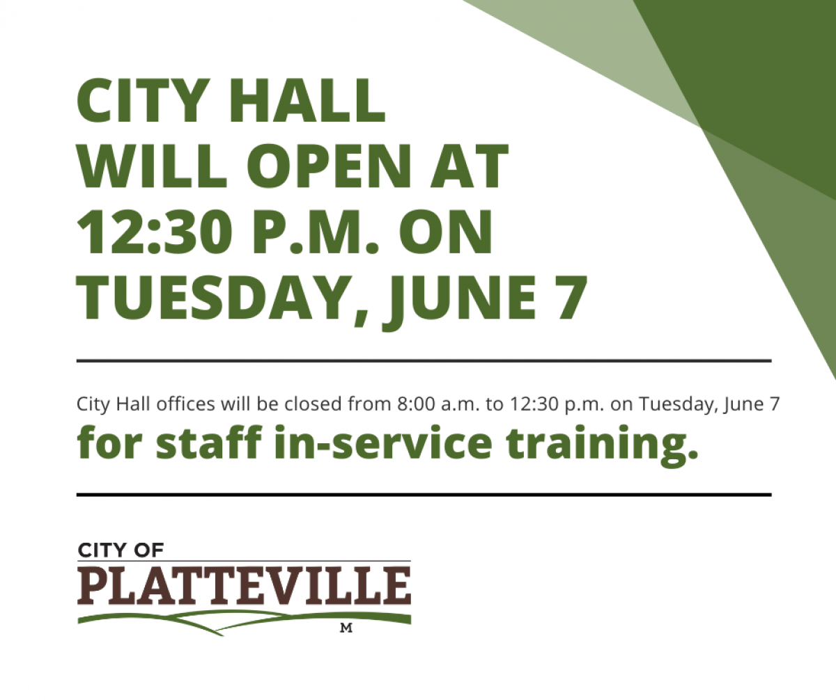 City Hall To Open at 12:30 pm on Tuesday, June 7