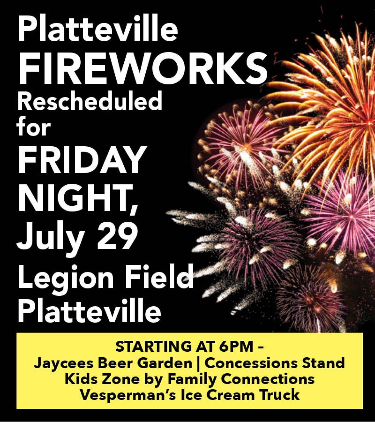 Rescheduled Fireworks Flyer