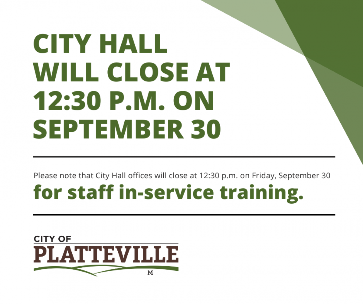 City Hall Closed in Afternoon September 16