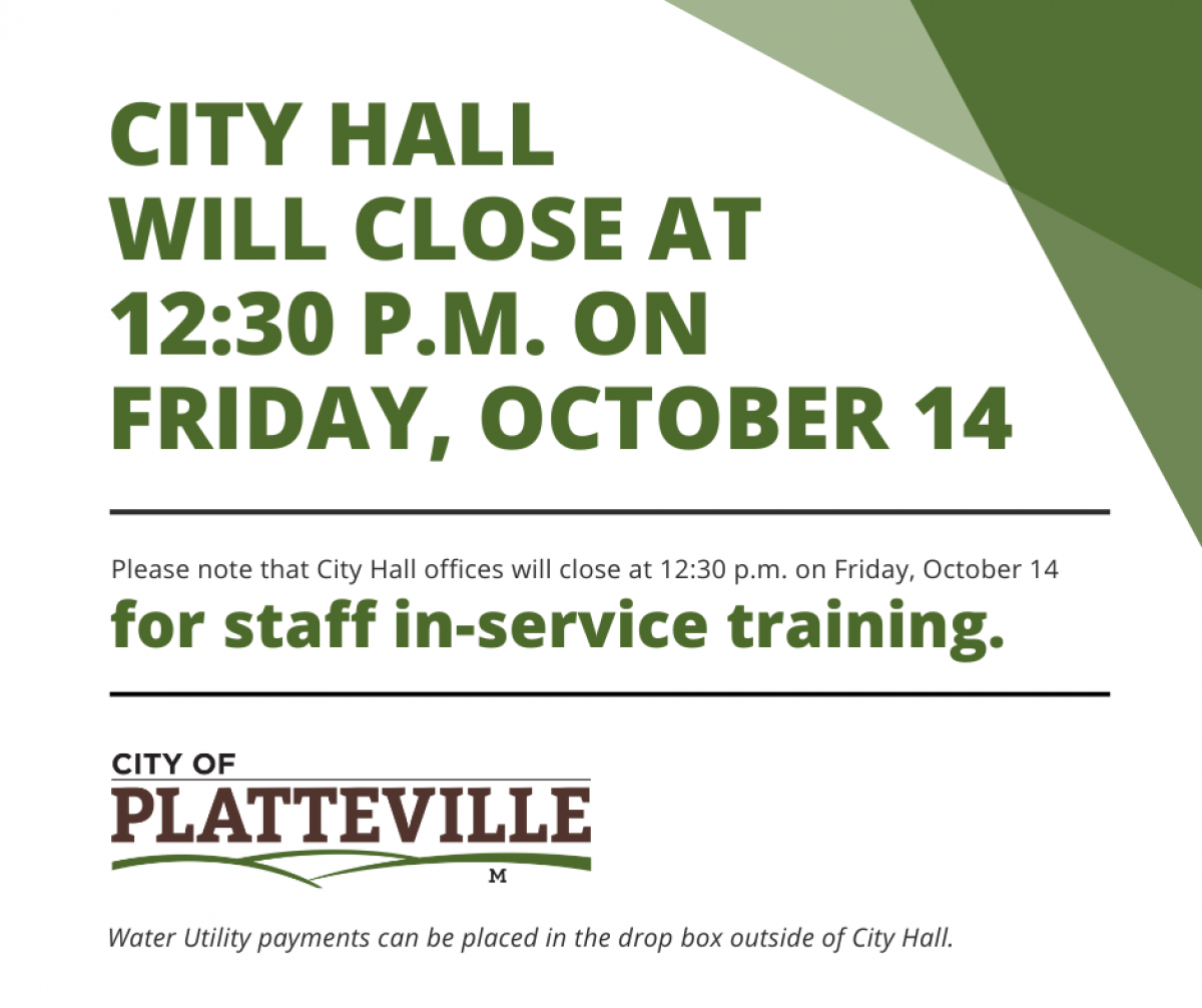 City Hall Close Early October 14 Graphic