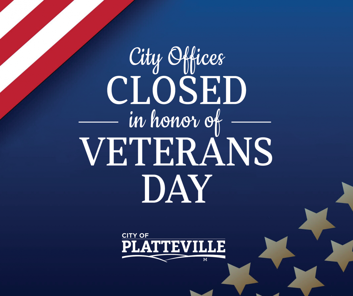 City offices closed Veterans Day graphic