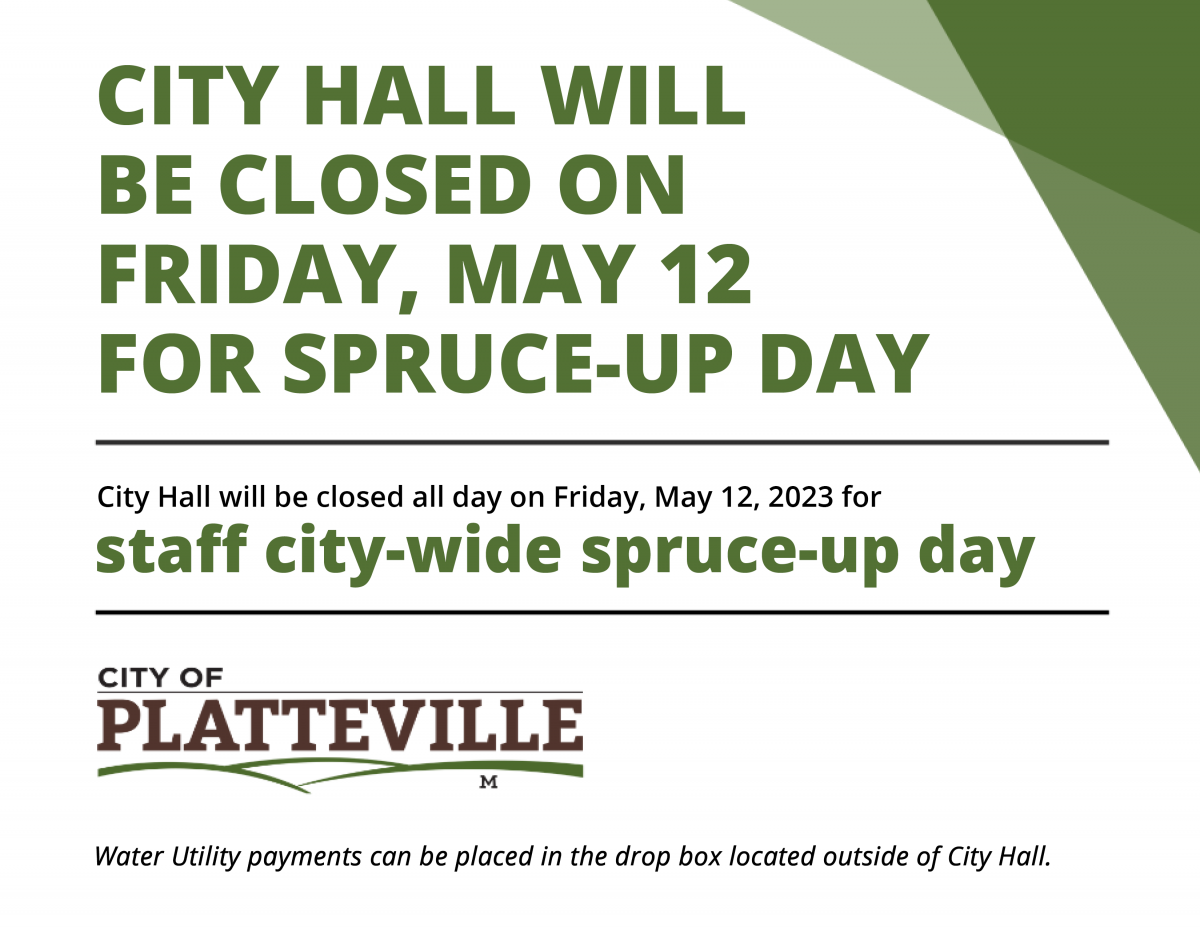 Closed For City Wide Spruce Up Day Sign