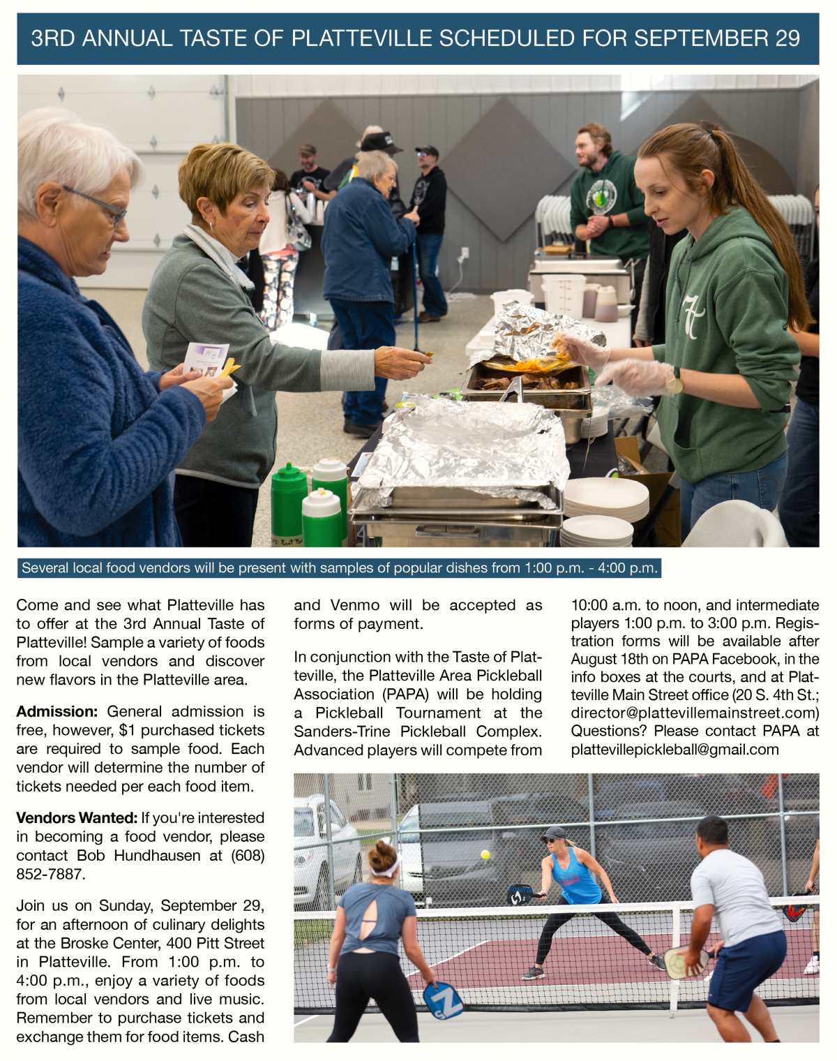 Taste of Platteville Information