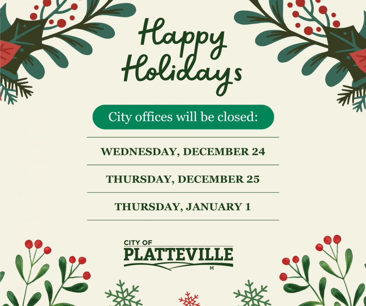 City Offices Closed For Holidays Graphic