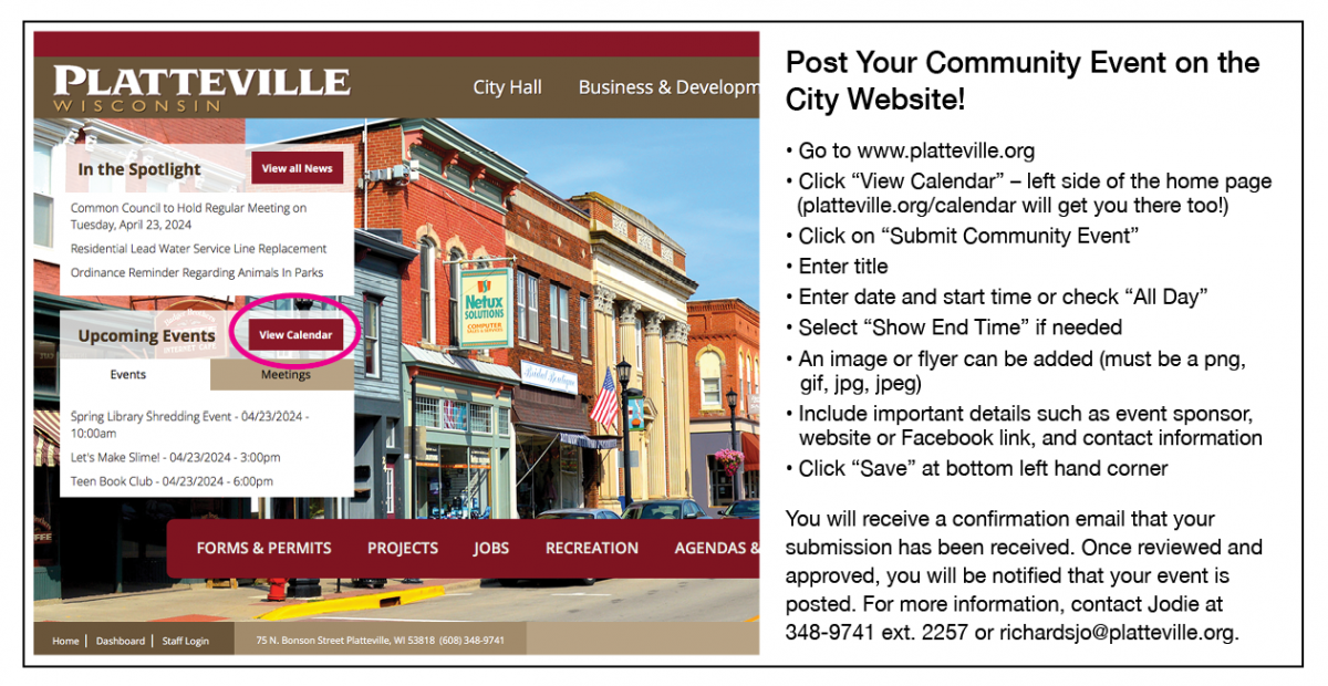 Community Calendar Event Submission Instructions