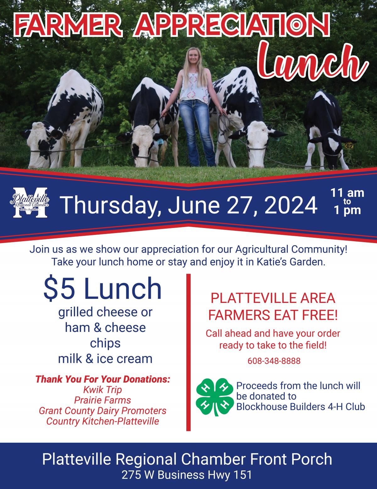 Farmer Appreciation Lunch Platteville Wisconsin