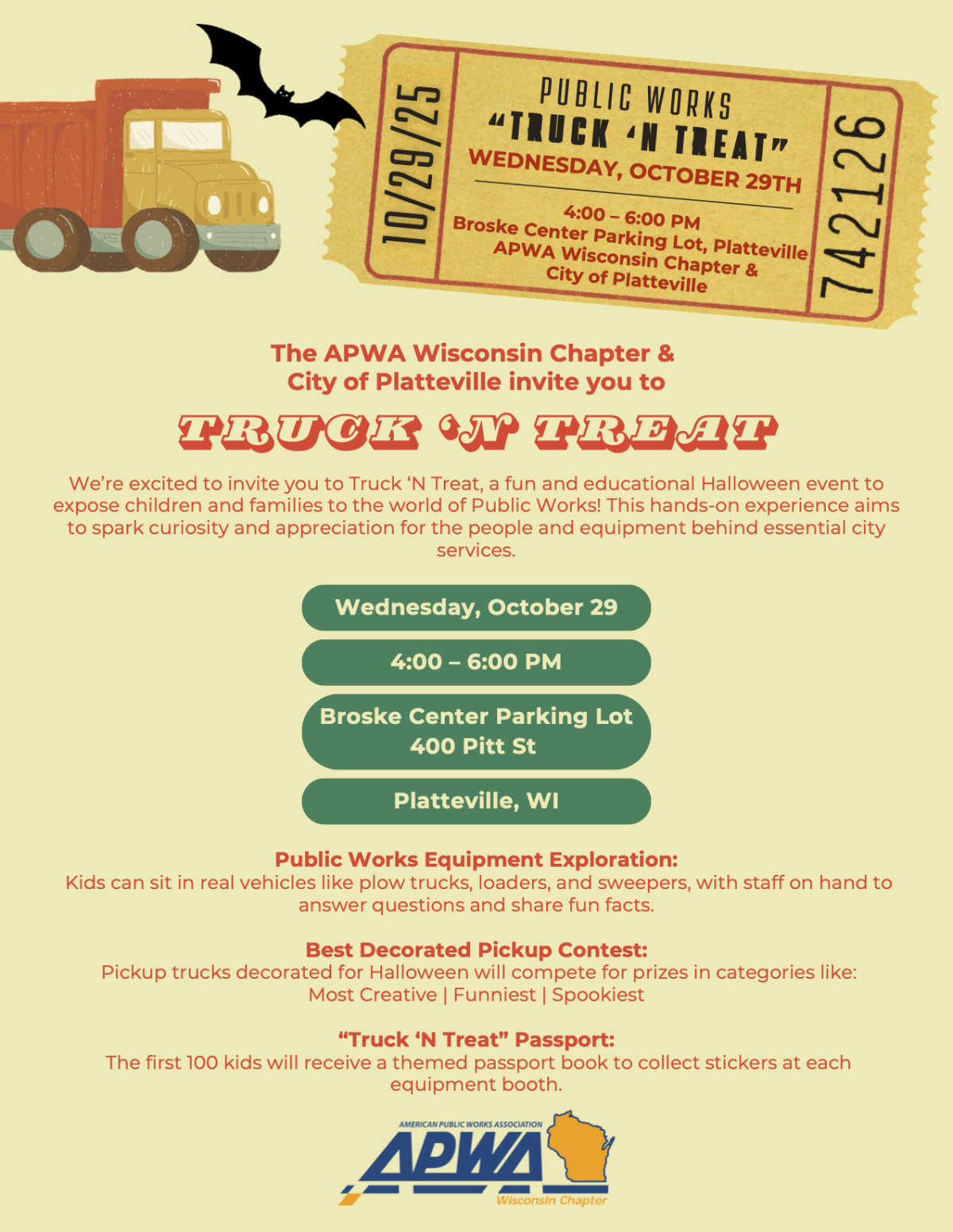 Truck 'N Treat Flyer With Details