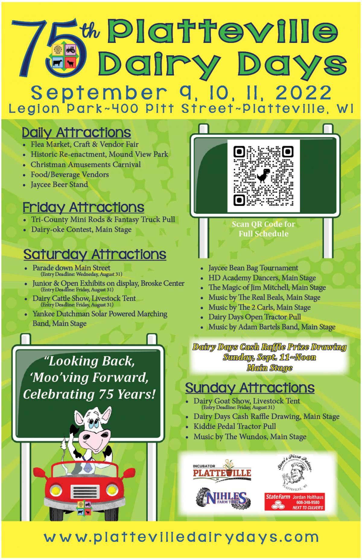 75th Annual Dairy Days Will Be Held September 911, 2022 Platteville