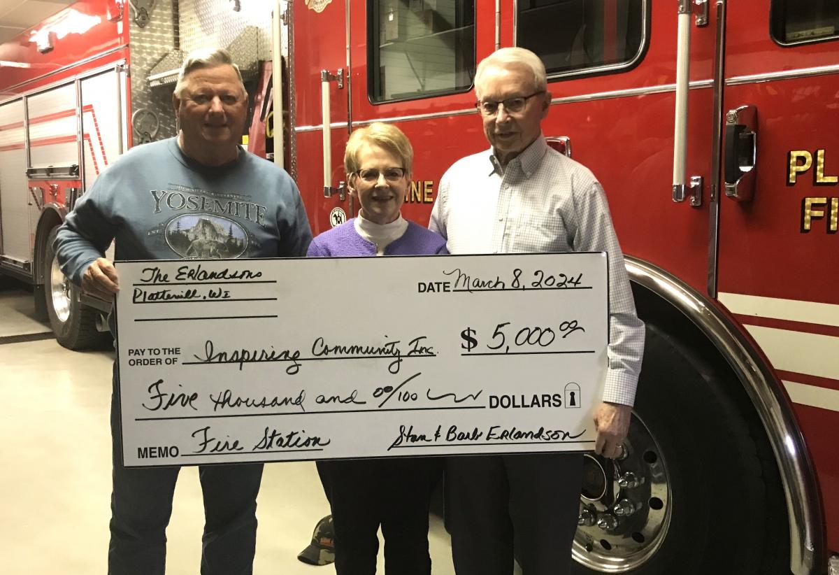 Pictured from left: Paul Budden, Barb Erlandson, and Stan Erlandson