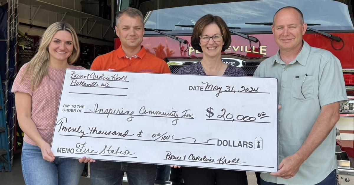 Pictured from left, Alaina Reeves, John Fick, Caroline Kroll and Bruce Kroll