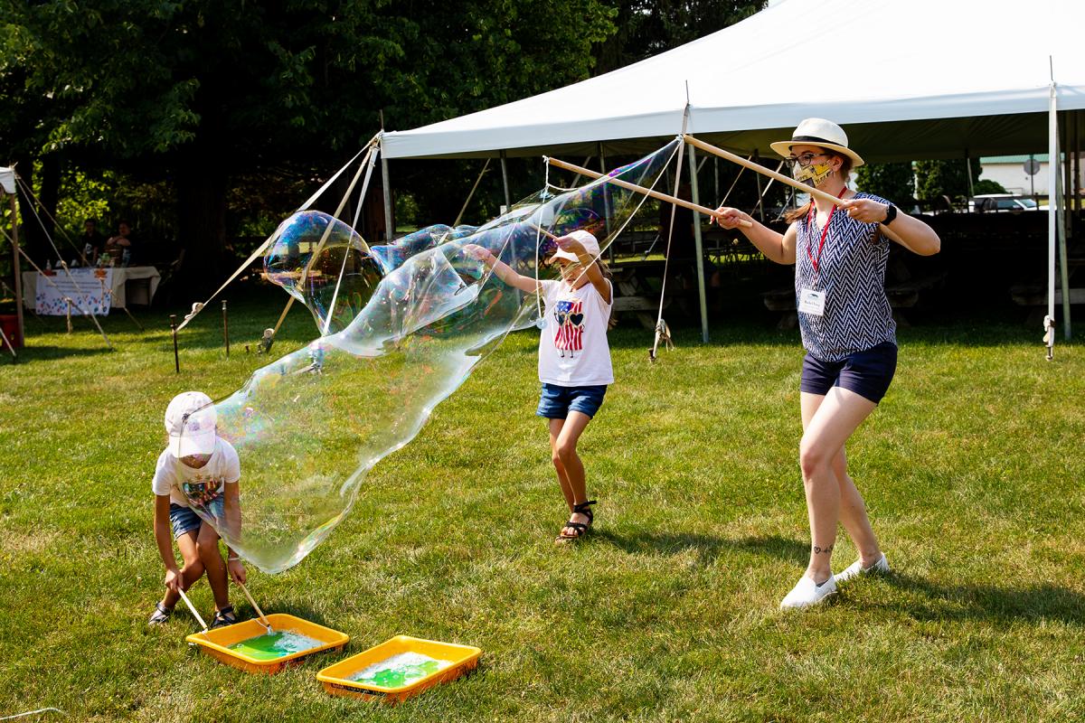 Giant Bubbles During Heritage Day at the Museums