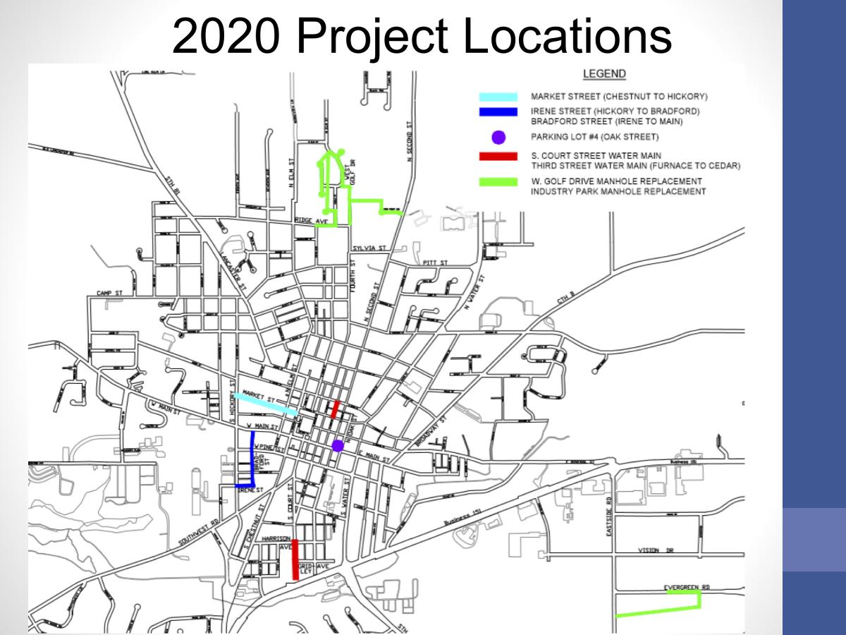 Map of construction projects