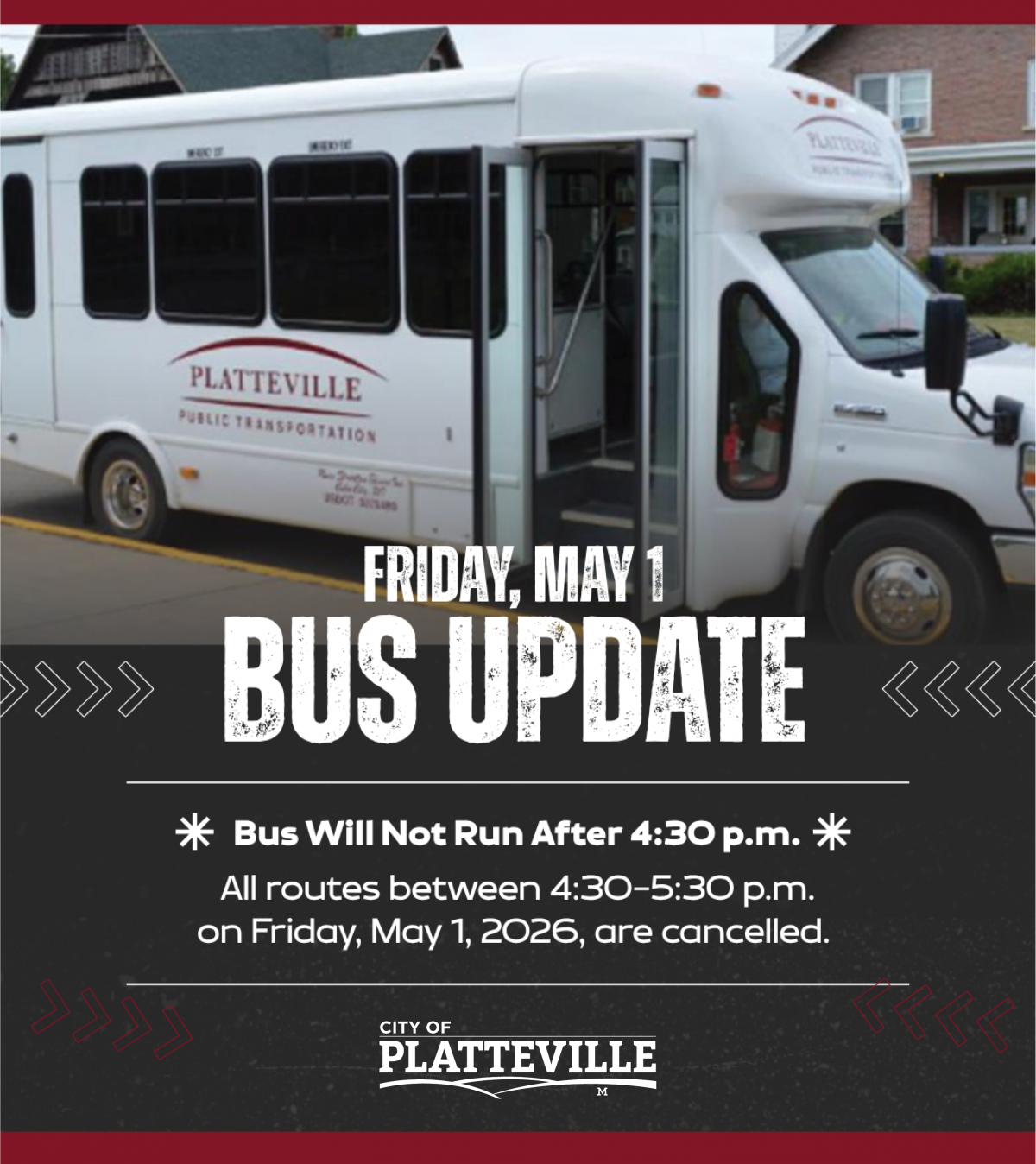 Bus Route Cancelled May 1