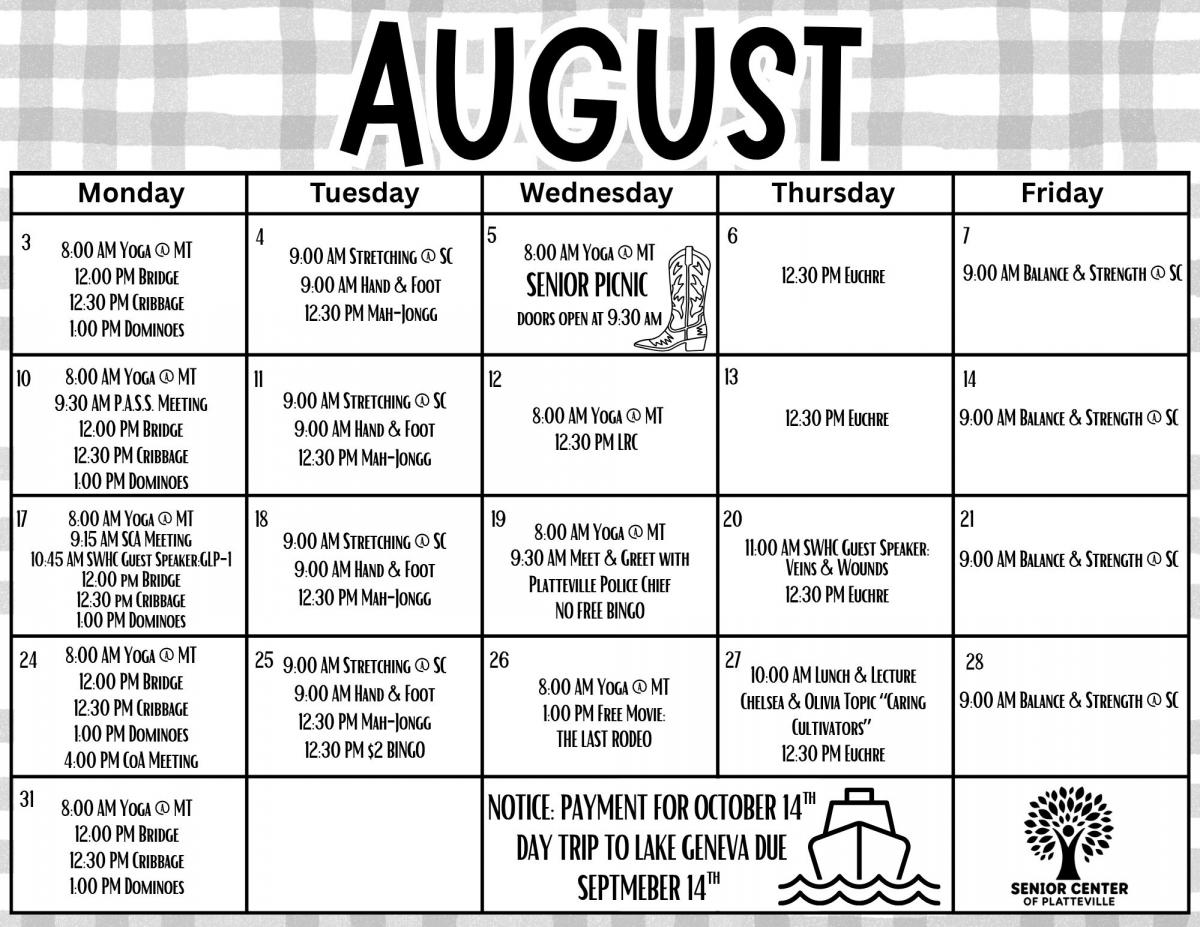 August Calendar