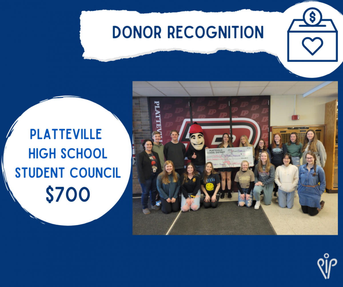 Platteville High School Student Council Donor Photo