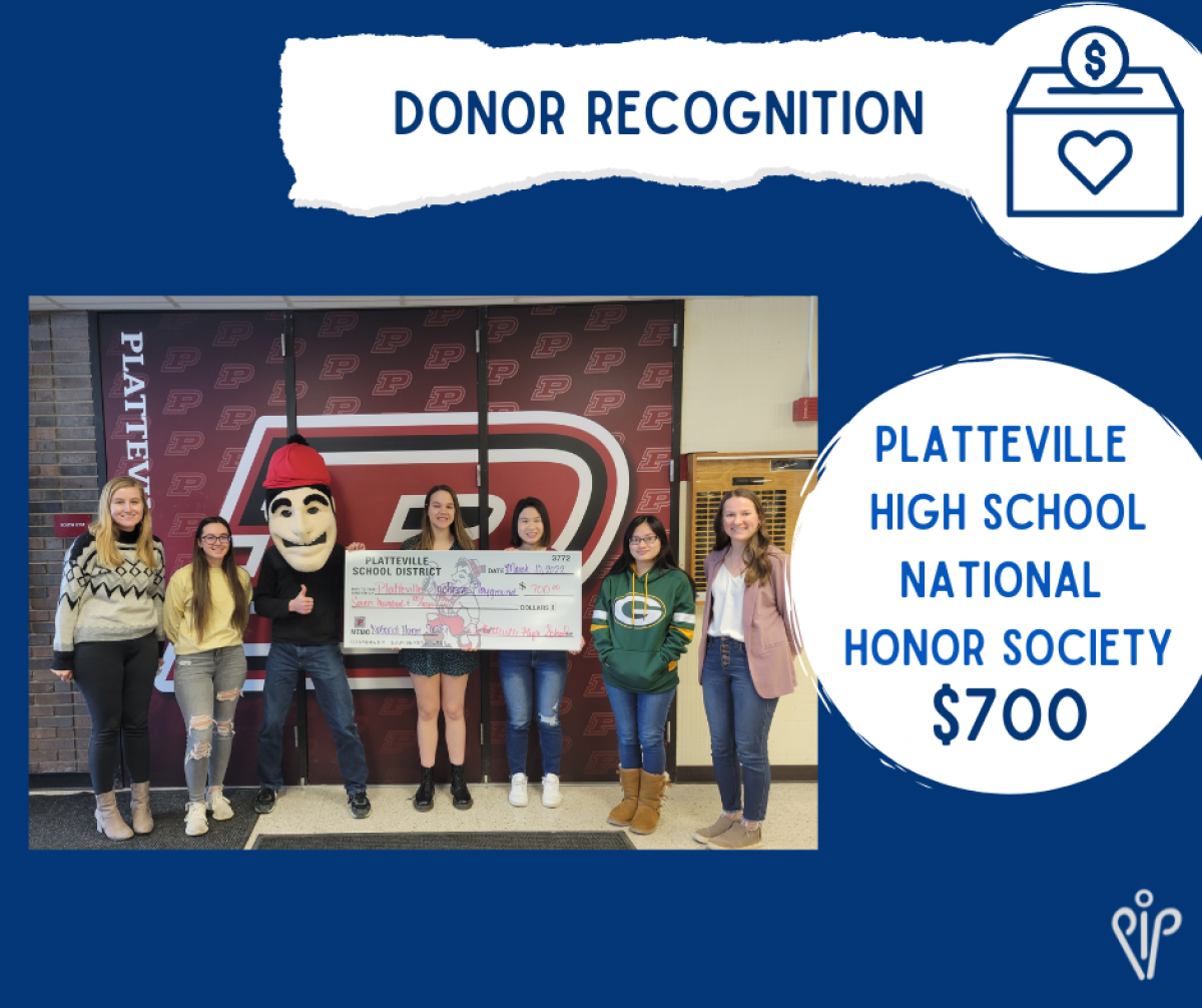 Platteville High School National Honor Society Donor Photo