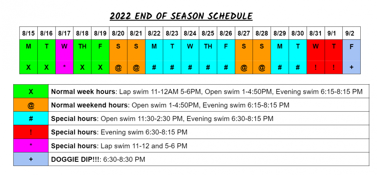 PFAC Extended Hours Schedule