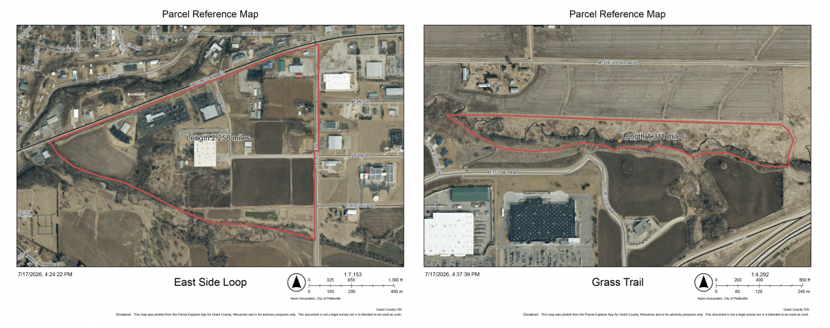 Map of Valley-to-Eastside Trail Expansion and Map of Rountree Branch Grass Trail