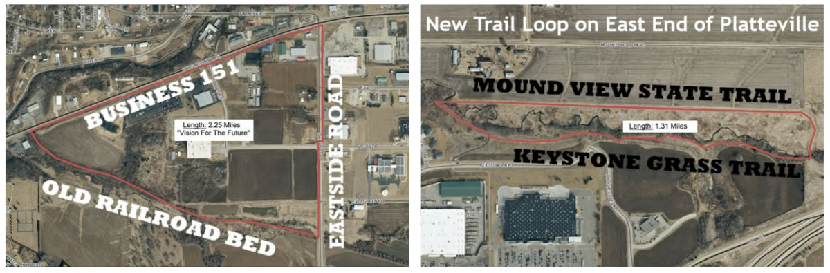Map of Valley-to-Eastside Trail Expansion and Map of Rountree Branch Grass Trail
