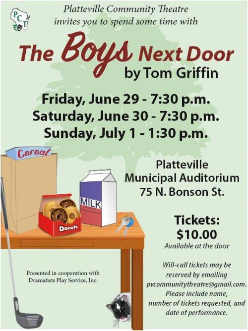 The Boys Next Door Play By Platteville Community Theater
