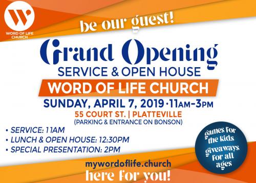 Word Of Life Church Grand Opening Open House Platteville Wisconsin