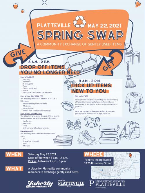 Spring Swap will take place on Saturday, May 22, 2021 | Platteville ...