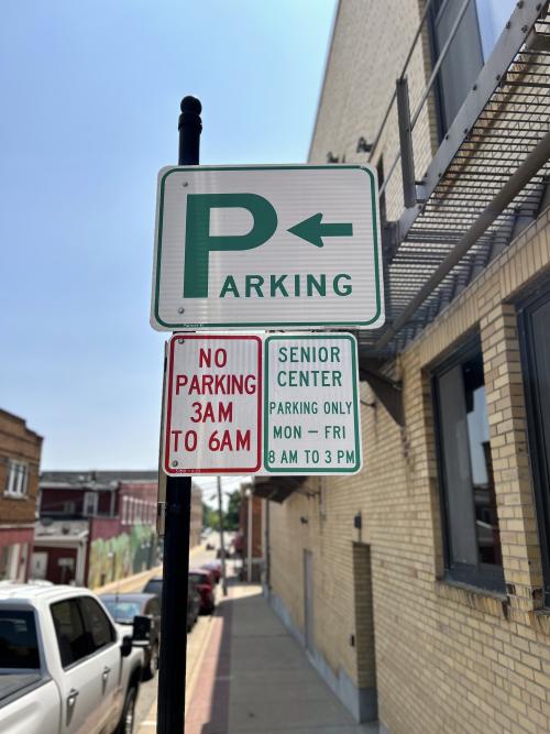 Senior Center Parking Only Signs Installed In Preparation For Senior Center Move To City Hall